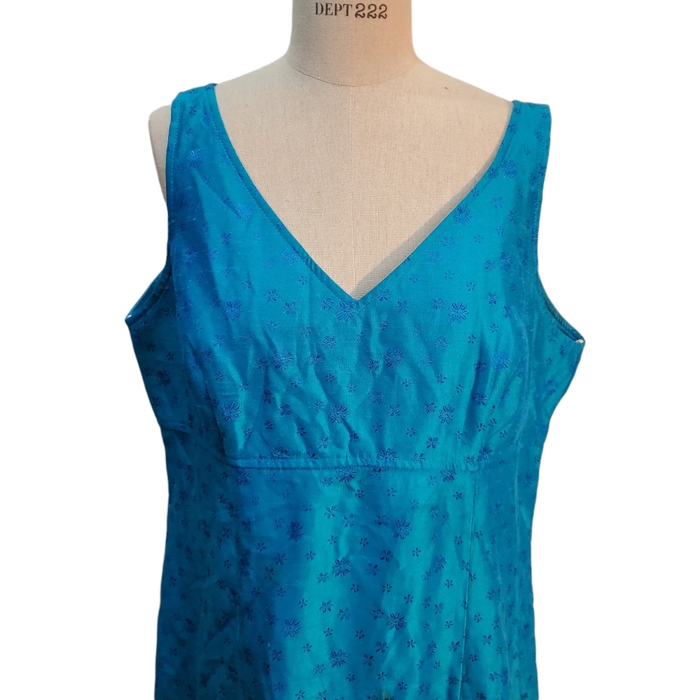 Vintage Lois Snyder Dani Max Teal Sleeveless Dress Size‎ 16